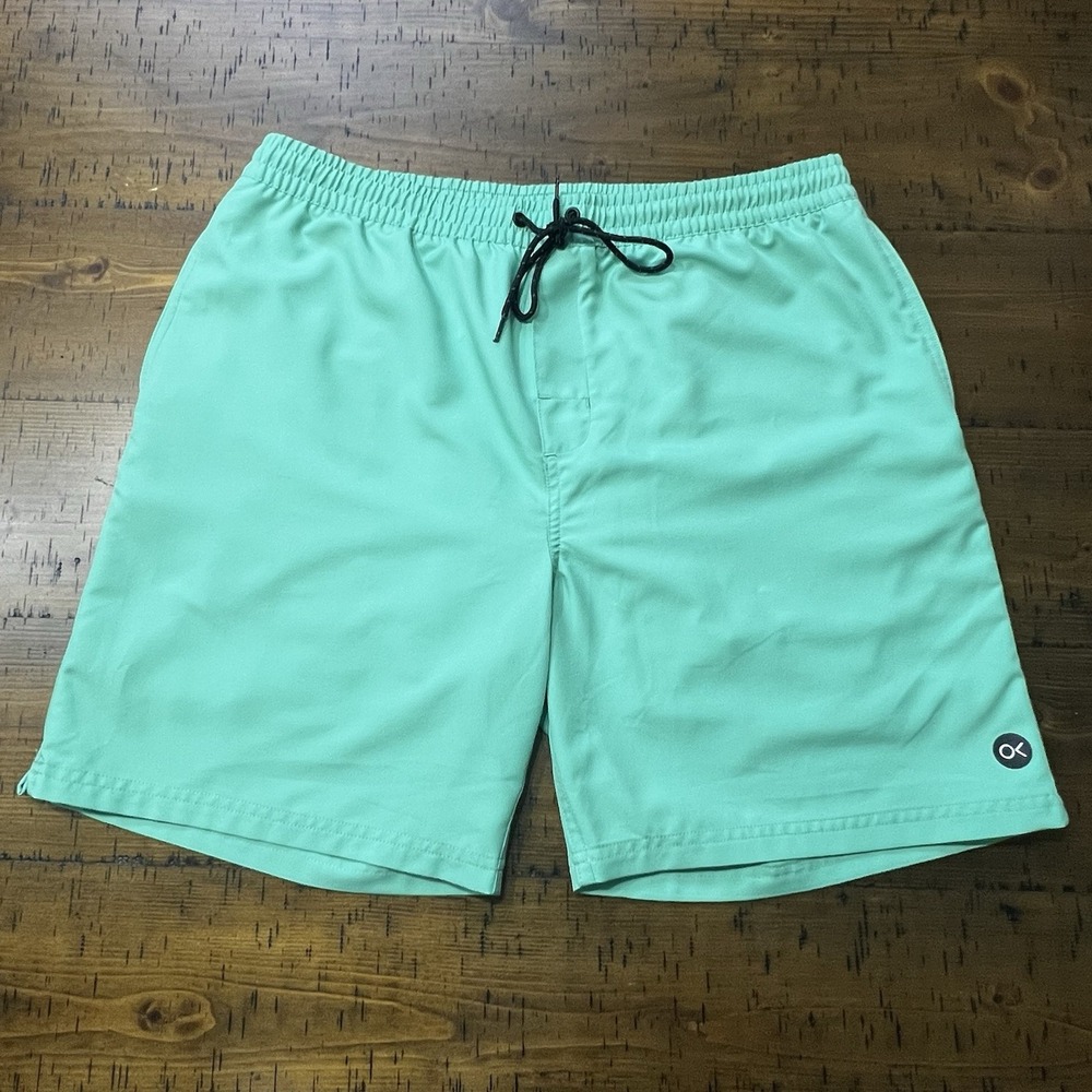 OUTERKNOWN Men's Lined Nomadic Volley Board Shorts Trunks Mint Green Sz L